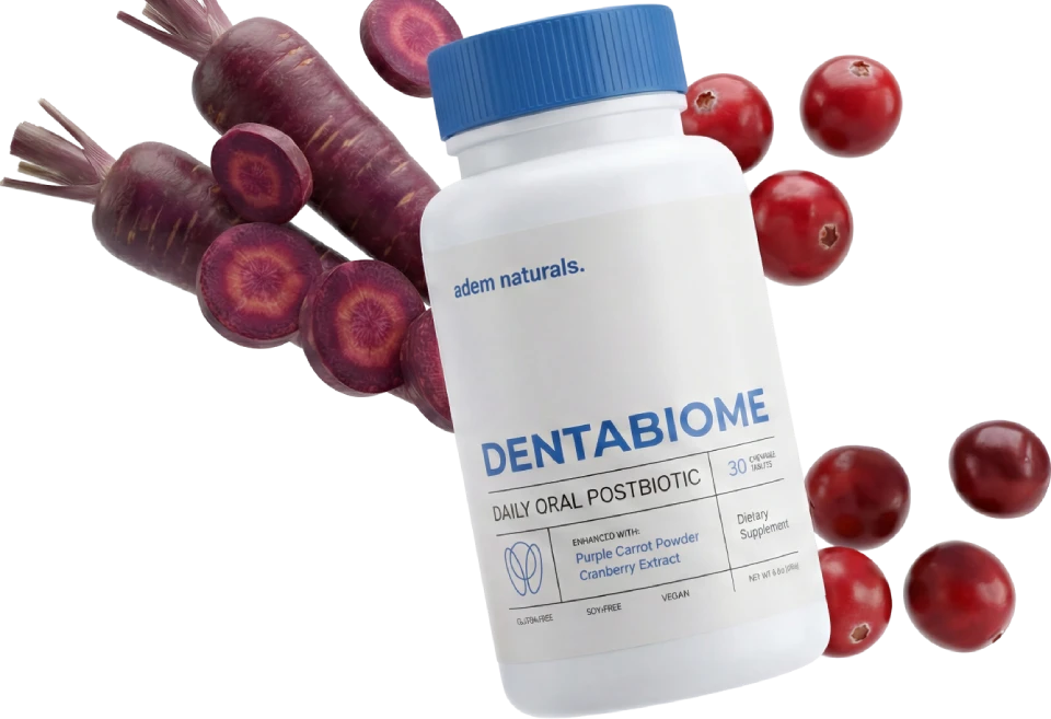 DentaBiome natural ingredient blend — purple carrot, cranberry, xylitol, postbiotics